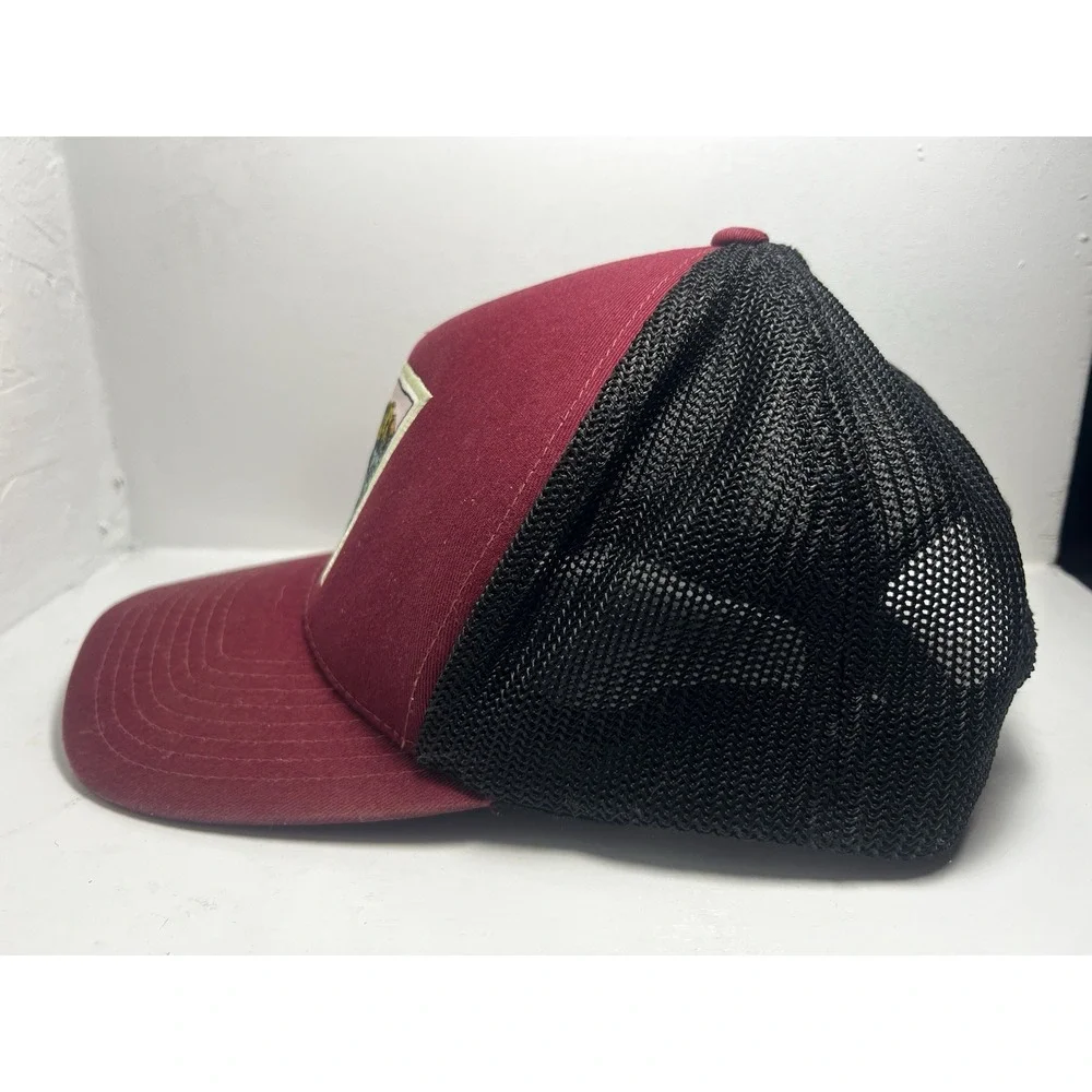 The North Face maroon and black Earthscape trucker hat (snapback adjustable)
